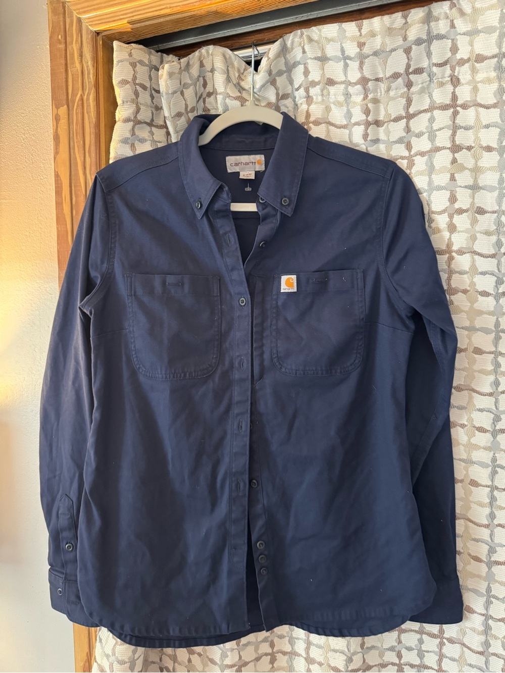 Carhartt Men's Dark Blue Button-Down Work Shirt